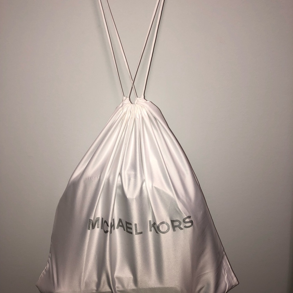 Michael Kors Pearl Grey Leather Backpack - Picture 6 of 7